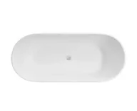 Wanny - Wanna Wolnostojąca Besco Moya Matt Black&White 170 + klik-klak biały czyszczony od góry - miniaturka - grafika 1