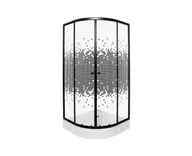 Kabiny prysznicowe - Kabina prysznicowa Kerra Pixel czarna 80 z brodzikiem półokrągła - miniaturka - grafika 1
