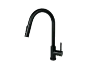 Baterie kuchenne - STELLMAN AFINO Bateria kuchenna z wyciąganą wylewką + dozownik CZARNA - miniaturka - grafika 1