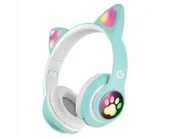 Słuchawki - Defender Freemotion B585 Led kocie uszy seledynowe - miniaturka - grafika 1