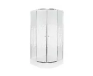 Kabiny prysznicowe - Kabina prysznicowa Kerra Pixel biała 80 z brodzikiem półokrągła - miniaturka - grafika 1