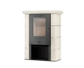 Piece wolnostojące - FLAMA Piec kominek kaflowy koza ELDUR cappuccino ECO Design 2022 - miniaturka - grafika 1