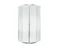 Kabiny prysznicowe - Kabina prysznicowa Kerra Pixel biała 80 półokrągła - miniaturka - grafika 1