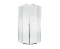 Kabiny prysznicowe - Kabina prysznicowa Kerra Pixel biała 90 półokrągła - miniaturka - grafika 1