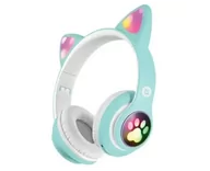 Słuchawki - Defender Freemotion B585 Led kocie uszy seledynowe - miniaturka - grafika 1