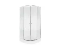 Kabiny prysznicowe - Kabina prysznicowa Kerra Pixel biała 90 z brodzikiem półokrągła - miniaturka - grafika 1