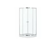 Kabiny prysznicowe - Kerra Kabina prysznicowa z brodzikiem Leo 90 chrom półokrągła - miniaturka - grafika 1