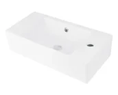 Umywalki - Deante Hiacynt New Umywalka nablatowa lub wisząca 51x25 cm prawa biała CDY6U2R - miniaturka - grafika 1
