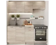 Meble kuchenne - Mały zestaw szafek kuchennych 5 sztuk dąb sonoma F7-K19 - miniaturka - grafika 1