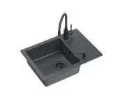 Zlewozmywaki z baterią - Quadron ZPS6244CZ_BLM Pronto Smart + bateria + dozownik (czarny) - miniaturka - grafika 1