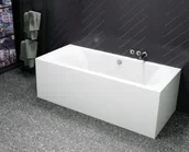 Wanny - Riho Linares Plug & Play Back2Wall Wanna prostokątna 180x80 cm prawa biały połysk B142017005 - miniaturka - grafika 1