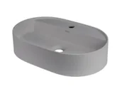 Umywalki - Deante Silia Umywalka nablatowa 55x35 cm szary metalik CQSSU6B - miniaturka - grafika 1