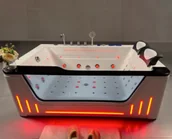 Wanny z hydromasażem - Wanna z hydromasażem Aquaholm PREMIUM LINE A9006 170cm x 120cm x 58cm DYSZE OBROTOWE BLUETOOTH, PODGRZEWACZ WODY, WODOSPAD, USB, PILOT - miniaturka - grafika 1