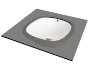 Umywalki - Deante Alpinia Umywalka podblatowa 38x38 cm biała CGA6U4U - miniaturka - grafika 1