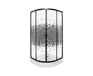 Kabiny prysznicowe - Kabina prysznicowa Kerra Pixel czarna 90 z brodzikiem półokrągła - miniaturka - grafika 1
