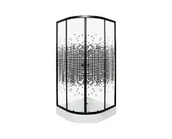 Kabiny prysznicowe - Kabina prysznicowa Kerra Pixel czarna 90 z brodzikiem półokrągła - miniaturka - grafika 1