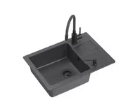 Zlewozmywaki z baterią - Quadron ZPS6244CZ_BLM Pronto Smart + bateria + dozownik (czarny) - miniaturka - grafika 1