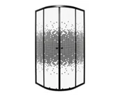Kabiny prysznicowe - Kabina prysznicowa Kerra Pixel czarna 80 półokrągła - miniaturka - grafika 1