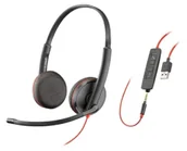 Słuchawki - Poly Blackwire C3225 USB-A + jack 3,5mm 80S11AA - miniaturka - grafika 1
