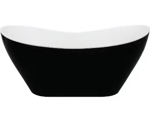 Besco Viya Black&White wanna wolnostojąca 160x70 cm czarny mat/biały połysk/złoty #WMMC-160VKG - Wanny Besco Viya Black&White wanna wolnostojąca 160x70 cm czarny mat/biały połysk/złoty #WMMC-160VKG - Wanny - miniaturka - grafika 2