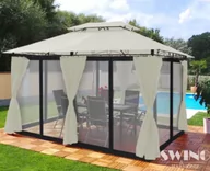 Pawilony ogrodowe - Swing&Harmonie Pawilon ogrodowy kremowy MINZO 3x4m - ścianki + LED + moskitiery 8004376 - miniaturka - grafika 1