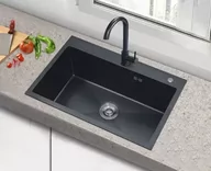 Zlewozmywaki - STELLMAN Zlewozmywak stalowy STEEL 6050 CZARNY - miniaturka - grafika 1