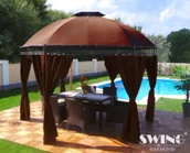 Pawilony ogrodowe - Swing&Harmonie Luksusowy Pawilon LED - Lavo  350cm - brązowy 5010032 - miniaturka - grafika 1