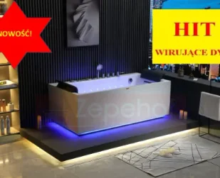 Zepehof Wanna z hydromasażem EB-185 prostokątna 170cmx85cmx58cm DYSZE OBROTOWE, MASAŻ KARKU, WODOSPADY, PILOT - Wanny z hydromasażem Zepehof Wanna z hydromasażem EB-185 prostokątna 170cmx85cmx58cm DYSZE OBROTOWE, MASAŻ KARKU, WODOSPADY, PILOT - Wanny z hydromasażem - miniaturka - grafika 1