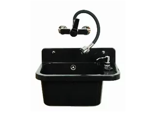 STELLMAN Komora gospodarcza VIGO czarna z baterią ścienną FLEXI czarna VIGOFLEXISC - Zlewy i komory gospodarcze STELLMAN Komora gospodarcza VIGO czarna z baterią ścienną FLEXI czarna VIGOFLEXISC - Zlewy i komory gospodarcze - miniaturka - grafika 1