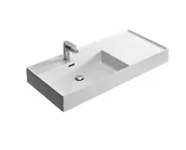 Umywalki - Hidra Kiub Umywalka nablatowa lub wisząca 101x46 cm prawa biały połysk KI100DX.001 - miniaturka - grafika 1