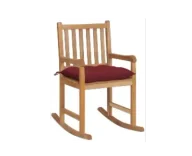 Fotele i krzesła ogrodowe - Drewniany ogrodowy fotel bujany z bordową poduszką K3-L62 - miniaturka - grafika 1