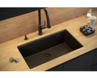 DASH 110 GraniteQ zlewozmywak pure carbon 76x44x23,5 cm 1-komorowy wpuszczany z syfonem manualnym miedziany