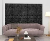 Panele ścienne i boazeria - vidaXL Panele ścienne 3D, 48 szt., 50x50 cm, diamentowa czerń, 12 m² 150916 - miniaturka - grafika 1