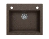 Zlewozmywaki - EOS Zlewozmywak granitowy TORTI brązowy nakrapiany - miniaturka - grafika 1