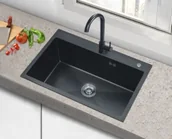 Zlewozmywaki - STELLMAN Zlewozmywak stalowy STEEL 6050 CZARNY - miniaturka - grafika 1