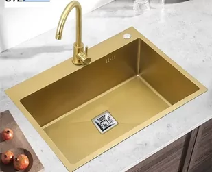 STELLMAN Zlewozmywak stalowy STEEL 6050 ZŁOTY - Zlewozmywaki - miniaturka - grafika 3