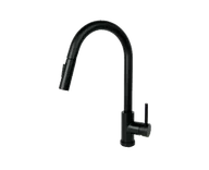 Baterie kuchenne - STELLMAN AFINO Bateria kuchenna z wyciąganą wylewką + dozownik CZARNA - miniaturka - grafika 1