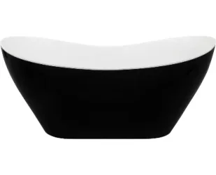 Besco Wanna wolnostojąca Viya Black&White 160x70 cm + - Wanny - miniaturka - grafika 5