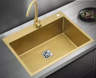 Zlewozmywaki - STELLMAN Zlewozmywak stalowy STEEL 6050 ZŁOTY - miniaturka - grafika 1