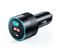 Ładowarki samochodowe - Choetech szybka ładowarka samochodowa 130W 2xUSB-C + USB-A czarny TC0011 - miniaturka - grafika 1