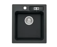 Zlewozmywaki z baterią - Axis Zlewozmywak Granitowy Malibu 20 czarny (10) z Baterią Lupo - miniaturka - grafika 1